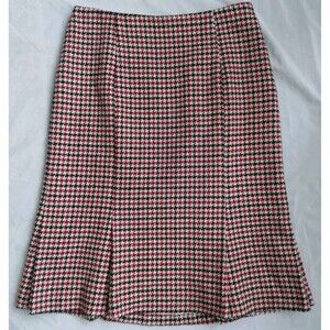 Talbots Skirt Plaid Houndstooth Wool Academia Career Workwear Women's Size 10